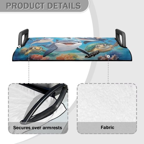 DISNIMO Ocean Dolphin Turtle Golf Cart Seat Cushion Cover Golf Cart Seat Blanket Fit All Golf Cart Comfortable Portable Golf Cart Seat Towel for 2 Person Seats Club Car