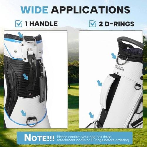 Aliennana Golf Bag Shoulder Strap, Universal Golf Bag Strap Replacement Double Shoulder Adjustable Strap Padded Golf Bag Carry Strap