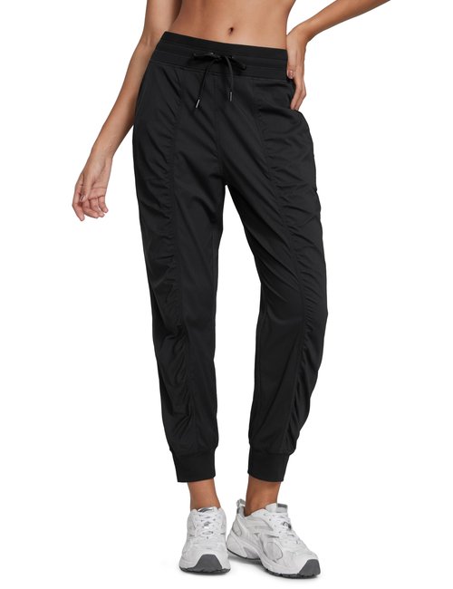 CRZ YOGA Lightweight Workout Joggers for Women 26" - Outdoor Running Casual Pants with Pockets Black Large