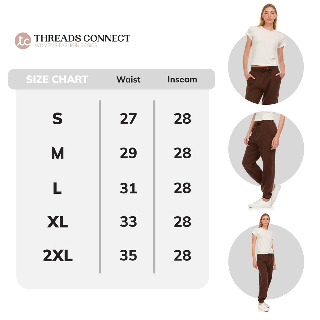 Sweatpants for Women - Closed Cinch Bottom Fleece Lounge Womens Plus Size Joggers Brown