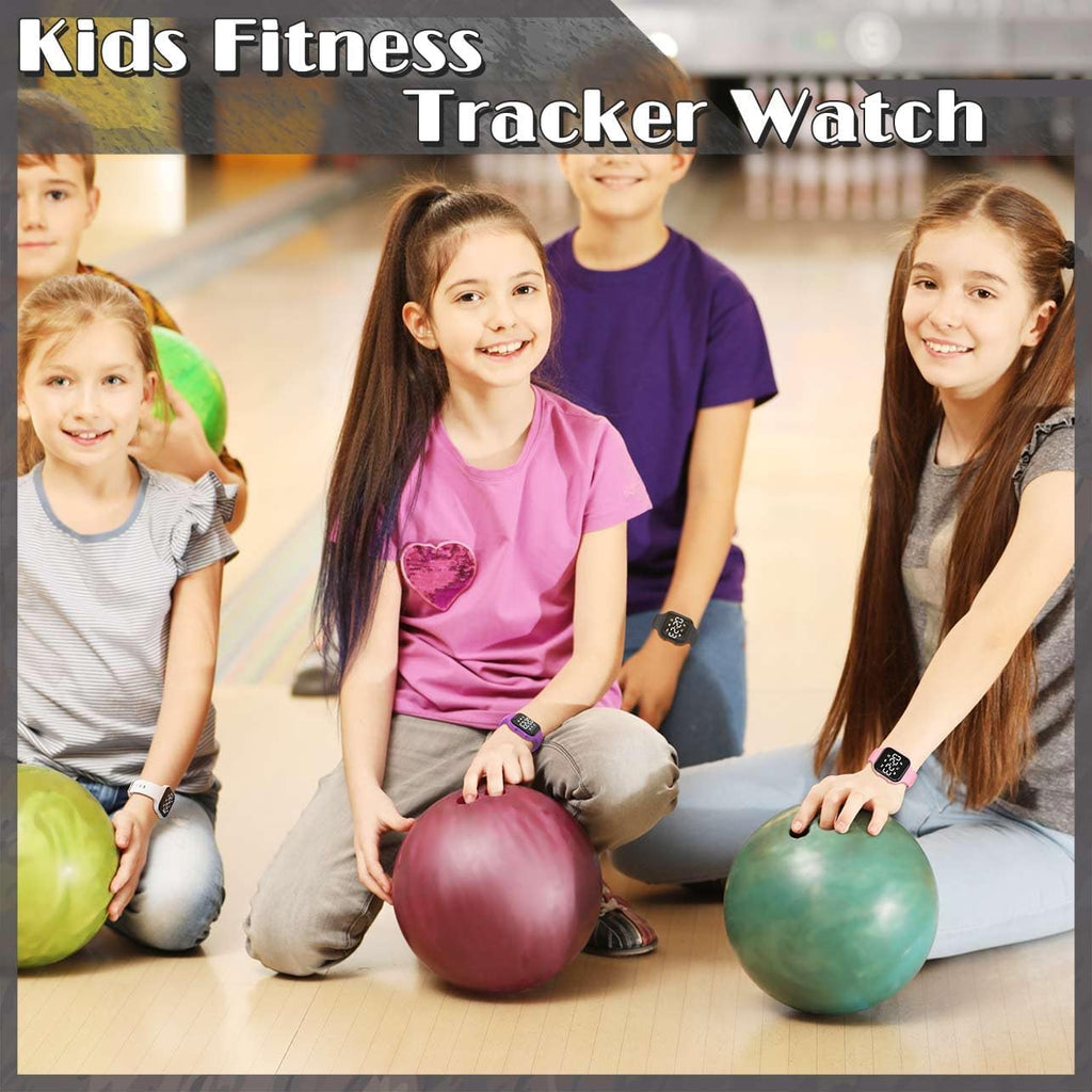 Skiennix Children's Fitness Tracker Watch - Waterproof Digital Step Counter with Pedometer & Alarm (Black)