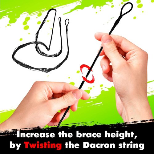 KESHES Dacron Bow String Replacement - Durable Bowstring for Recurve & Longbow Bows | 44-70 Inches, 12-16 Strands, Includes 2 Brass Nocks