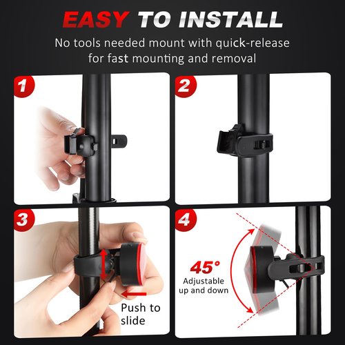 Ascher Bike Tail Light Mount Bracket, Rear Light Bracket, Bicycle Strap Mounting Bracket, Pack of 1