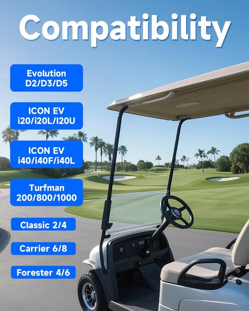 Donminggl Golf Cart Charger & Evolution Golf Cart Parts - EV Charging Cable & 3-Pin Charge Plug, 10FT 120V,Replaces OEM# 2.04.0620 ST-031016-PT for Evolution D5 & ICON (Plug and Play)
