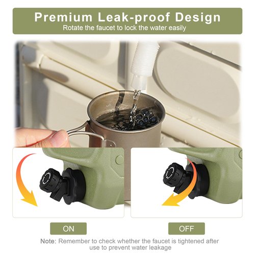 ASIEIT 3.2 Gallon Water Jug with Spigot, Portable Water Tank BPA Free, Leak-Proof Water Containers for Camping Water Storage Containers for Emergency Outdoor Hiking Picnic, Green/Black/Yellow