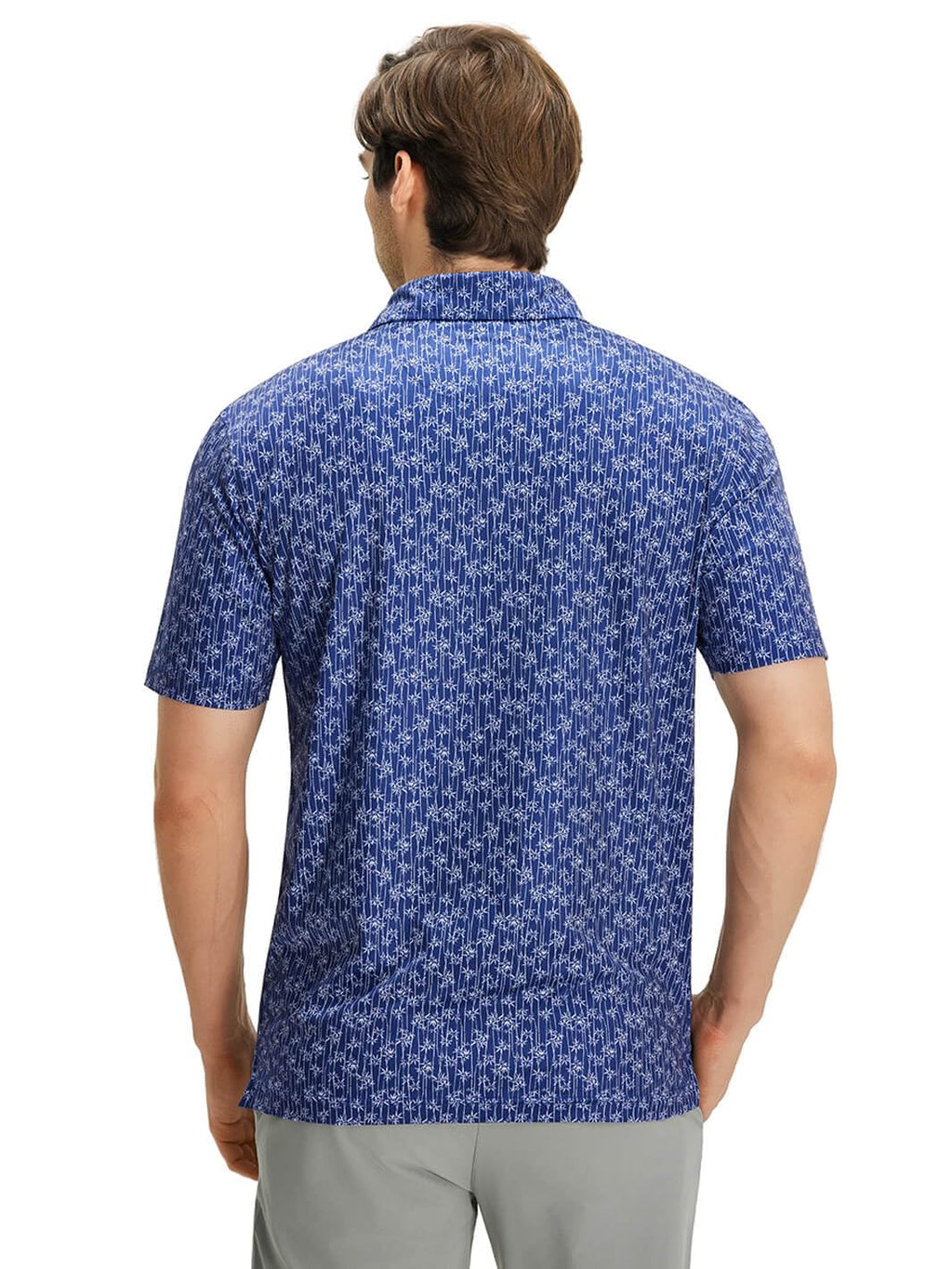 DTWOOO Men' s Golf Shirts Short Sleeve Print Performance Moisture Wicking Dry Fit Golf Polo Shirts for Men