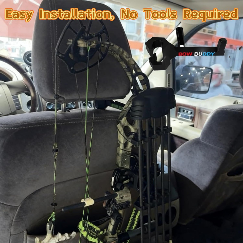 Skiennix Portable Headrest Bow Hanger - Secure Mount for SUV & Truck, Ideal for Hunting Gear Storage