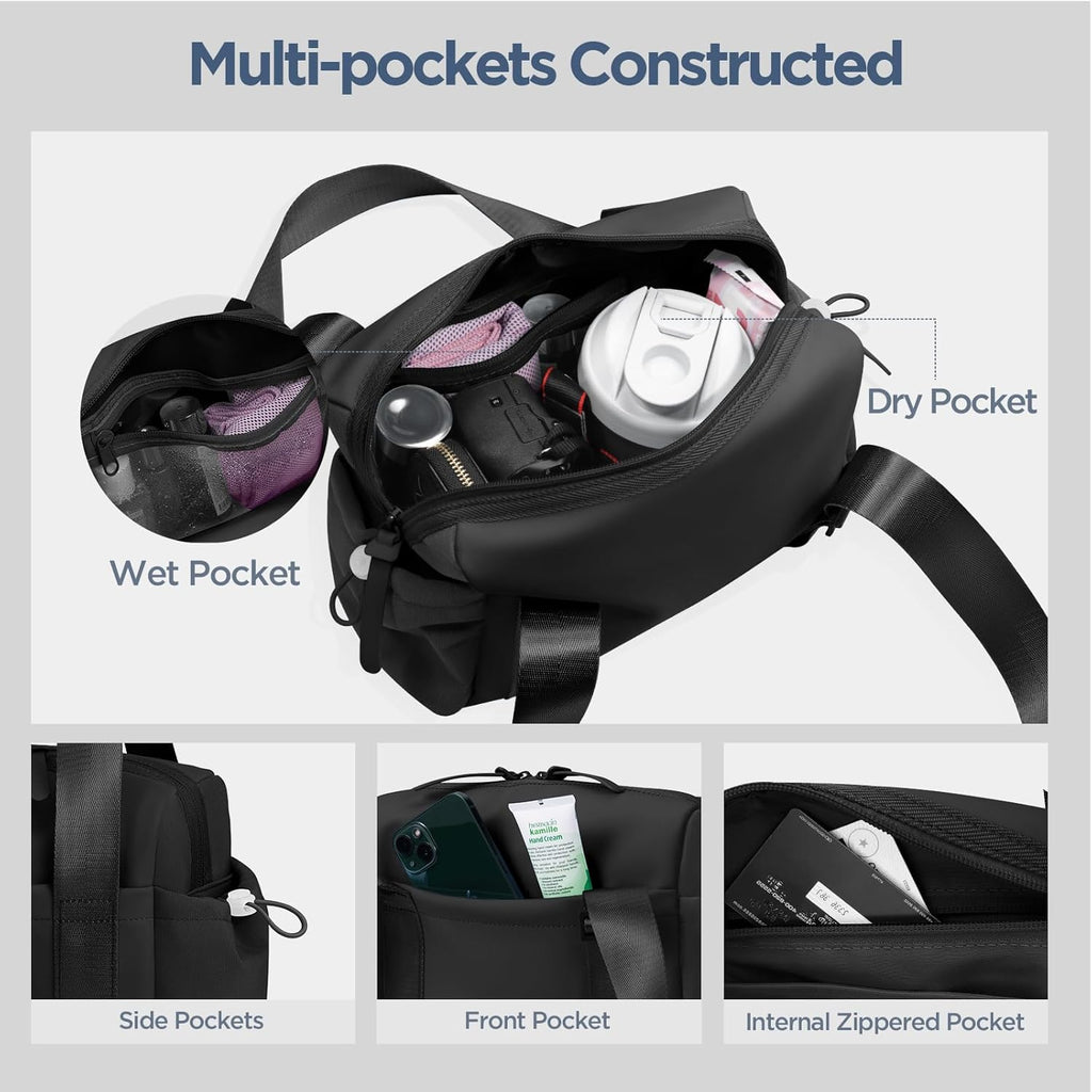 Skiennix Mini Gym Bag - Waterproof Small Tote with Wet Compartment for Women & Girls | Cute Travel Duffle