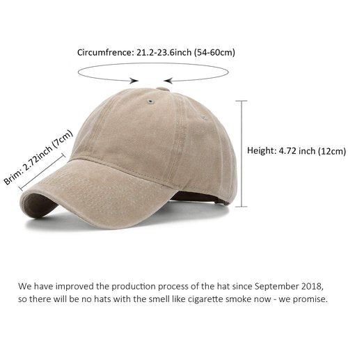 HH HOFNEN Men Women Washed Distressed Twill Cotton Baseball Cap Vintage Adjustable Dad Hat