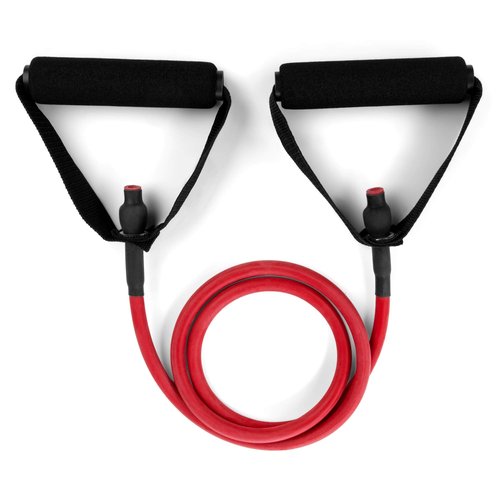 Champion Sports XF Resistance Tube Bands for Men and Women, Medium Resistance, Red - Durable Fitness Band for Strength Training, Stretching, Rehabilitation - Premium Home Workout Equipment