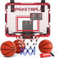 Skiennix Indoor Mini Basketball Hoop - Over The Door with LED Lights & Sound Effects | Includes 3 Balls, Perfect Sports Gift for Kids Ages 6-12