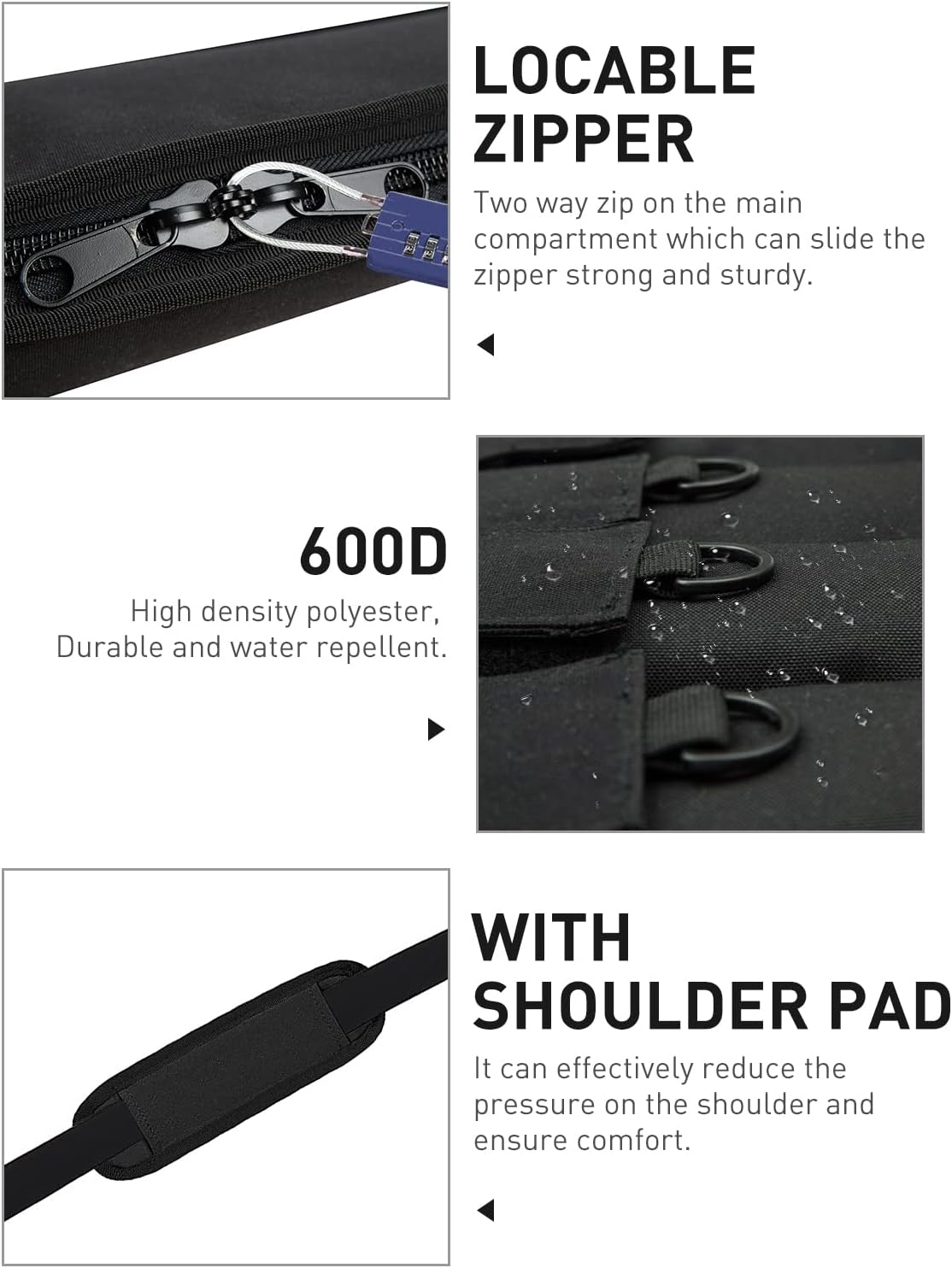 Skiennix Soft Rifle Case - Heavy Duty Scoped Range Gun Bag with 5 Pouches | Black 34 Inch