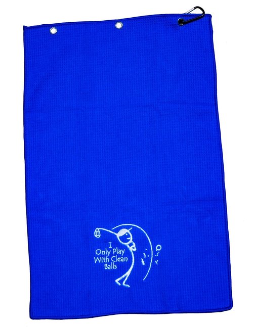 I Only Play with Clean Balls Golf Towel (Blue)