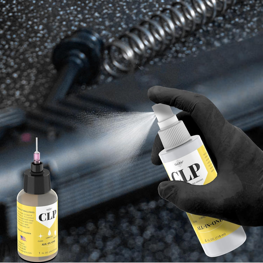 Qucship Gun Oil Cleaning Kit - Multi-Purpose CLP Lubricant & Protector | 4 oz & 1 oz Needle Oiler