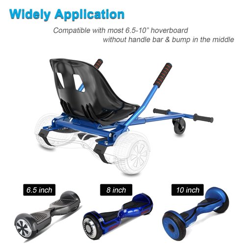 Hoverboard Seat Attachment 265lbs Capacity, 25"-33.3" Adjustable Length Hover Board Go Kart Accessory w/Comfortable&Sturdy Seat,Go Cart Compatible with 6.5” 8” 10” Hoverboard,Kids Adults