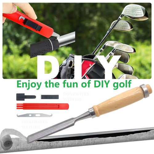 DONZWIYES Golf Grip Tape Stripper Remove Tool with Golf Hook Blade Perfect for Graphite and Steel Shafts Tape Remover,Golf Grip Repair Kits