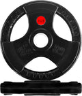 Signature Fitness Olympic 2-Inch Cast Iron Weight Plates - 35LB Pair for Strength Training