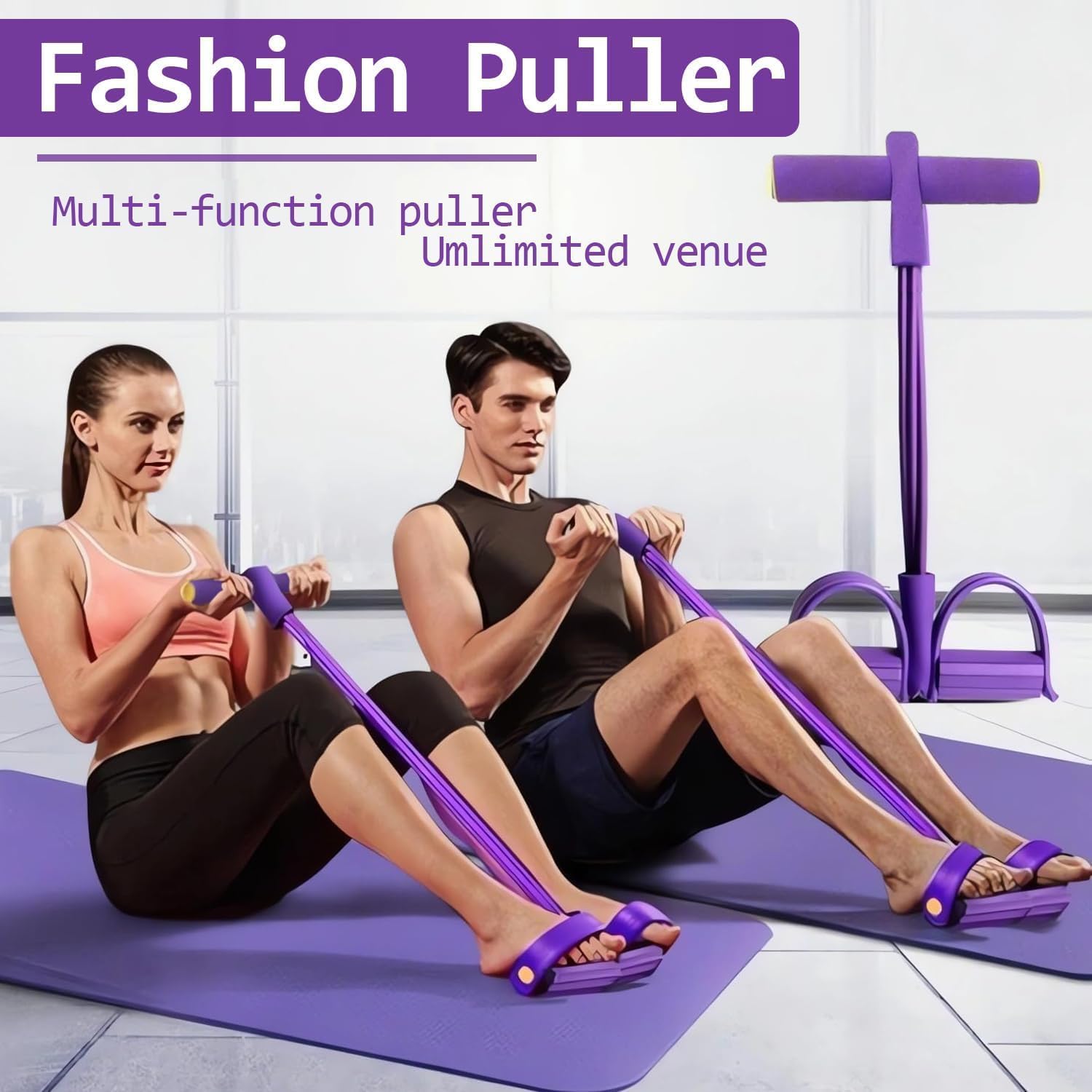 Skiennix Fitness Resistance Bands - 6 Tube Pedal Ankle Puller | 2025 Upgrade for Effective Workouts