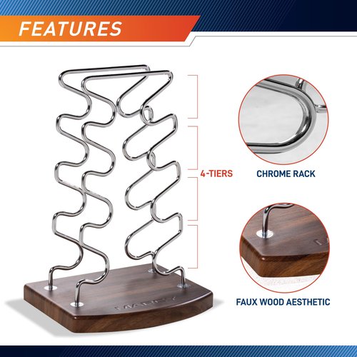 Marcy 4-Tier Wire Frame Minimalist Dumbbell Rack with Wooden Base DBR-8703