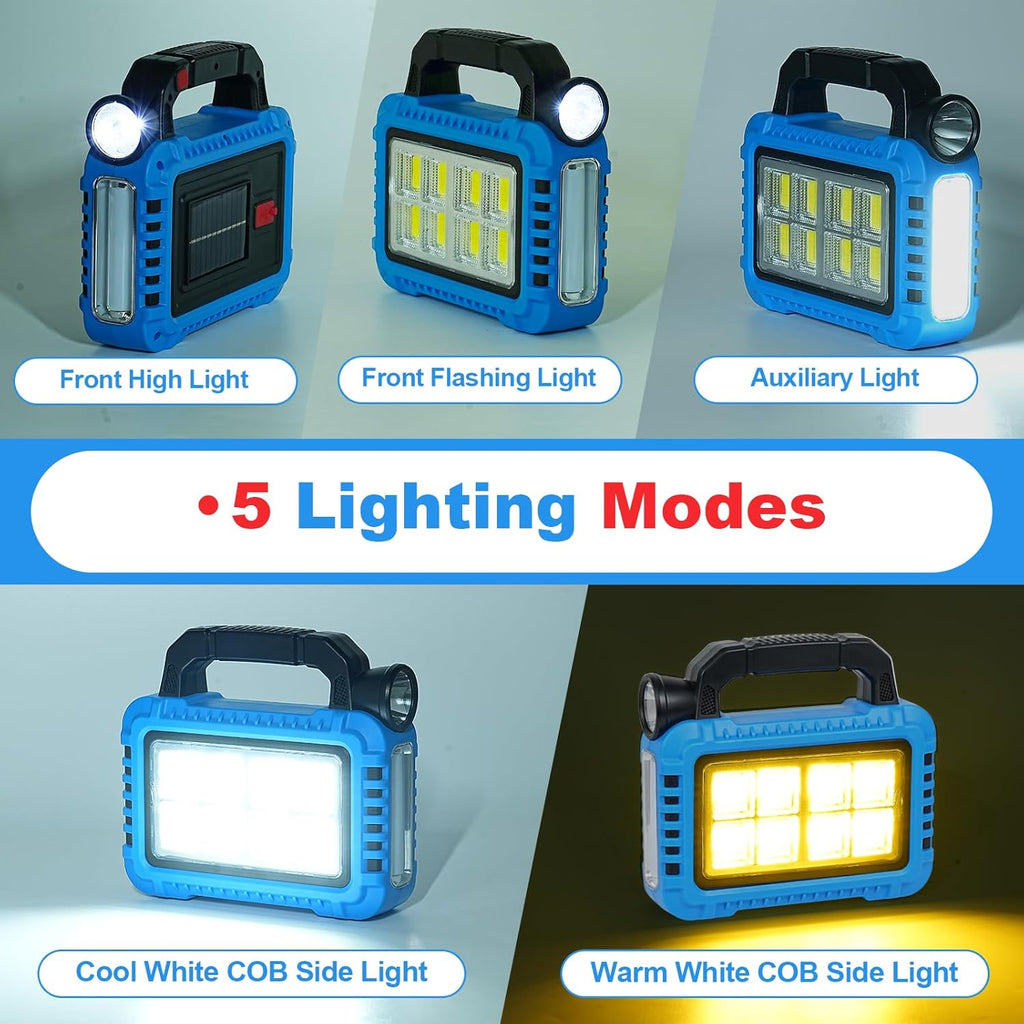 TANSOREN Solar Lanterns - 2 Pack LED Camping Lights | Rechargeable Emergency Flashlights for Power Outages