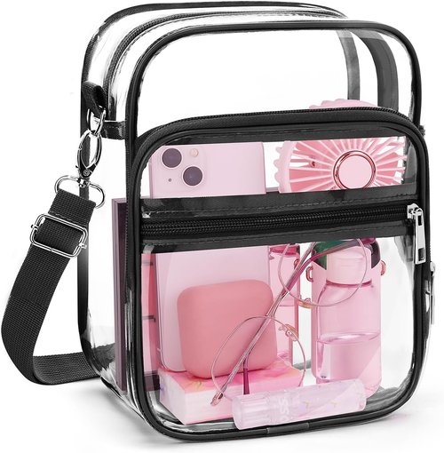 Blvornl Clear Crossbody Bag - Adjustable Shoulder Strap, Stadium Approved PVC Messenger Bag