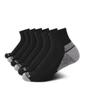 Nautica Womens Quarter Socks - 6 Pack Cushioned Moisture Wicking Athletic Socks for Women for Gym, Running, Sports (4-10), Size 4-10, All Black