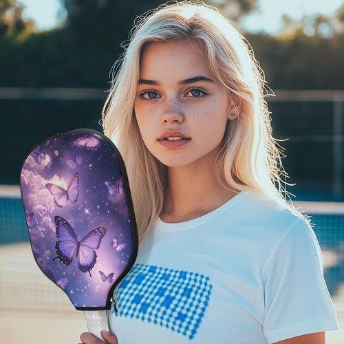 Entornuest Butterfly Pickleball Paddle Cover for Women ＆ Men Pickleball Paddle Sleeve Pickleball Paddles Accessory Paddle Storage Bag with One Size for Travel