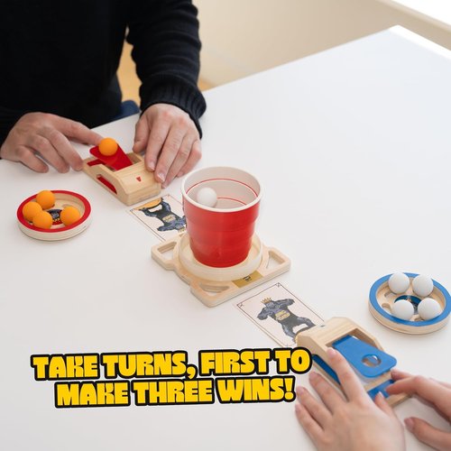 King Pong Original Shot-Making Tabletop Game - Fun Skill-Based Gameplay for 1-4 Players | Perfect for Kids, Teens & Adults