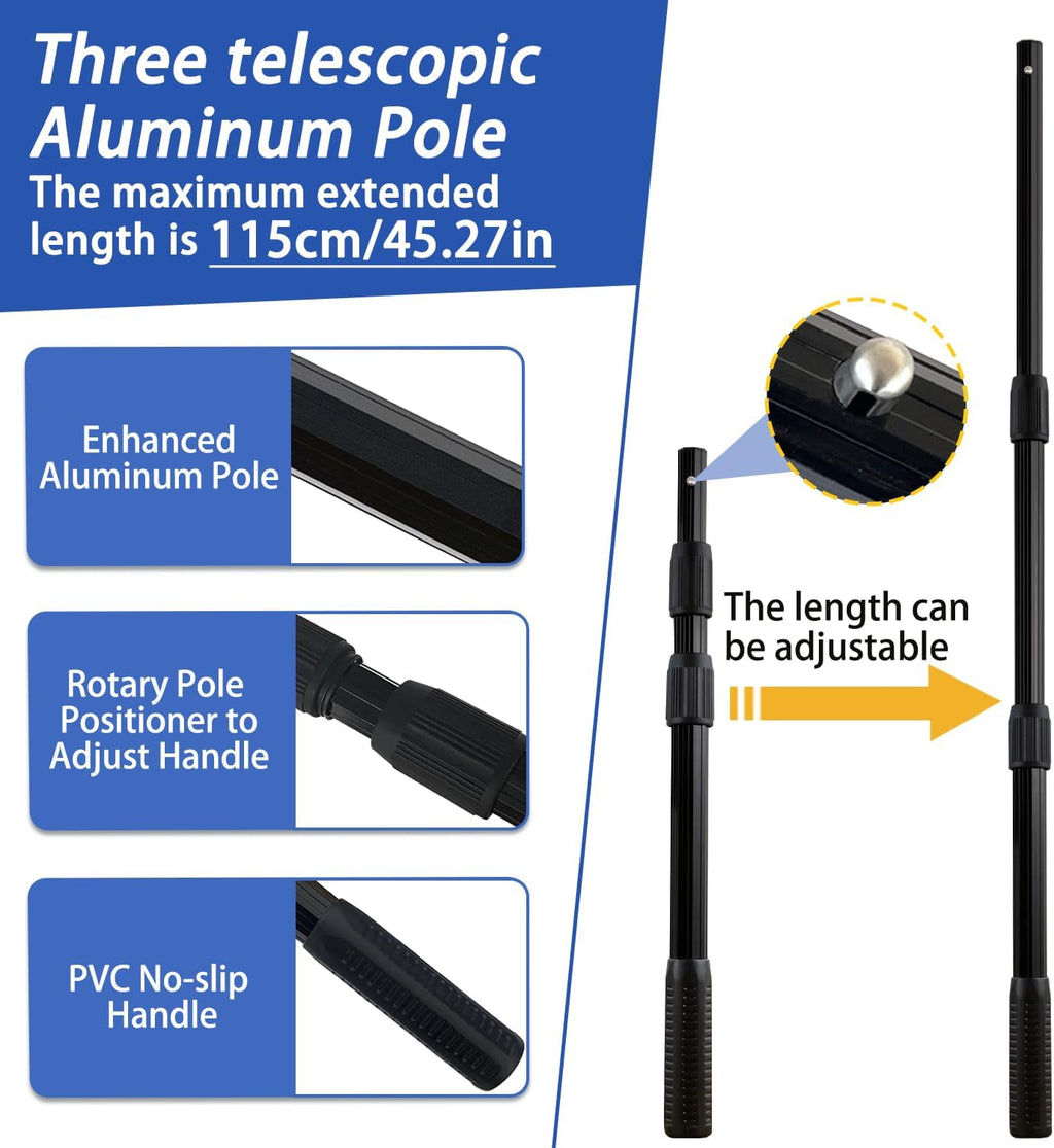 Telescoping Rubber Fishing Net - 64"/46" Long Silicone Landing Net for Kayak & Saltwater Fishing