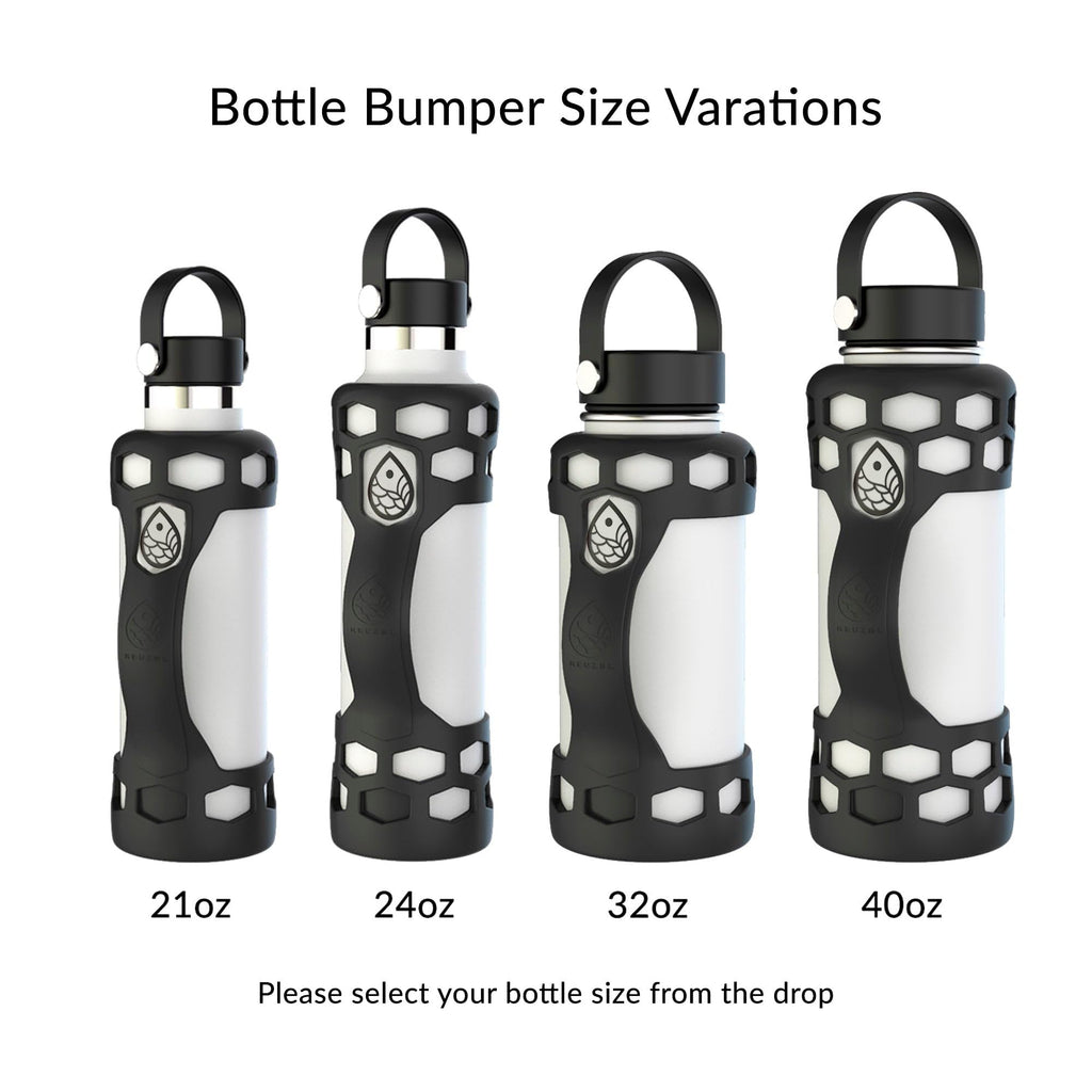 REUZBL Silicone Bottle Bumper with Patented Handle – Fits Hydro Flask 32 oz – Protective Bottle Boot Sleeve