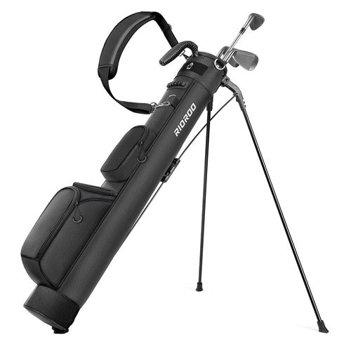 RIOROO Golf Stand Bag, Lightweight Par 3 Golf Bag Holds Up to 7 Clubs with Two Way Dividers Cooler Pocket Shoulder Strap and Multiple Storage Pockets for Men and Women