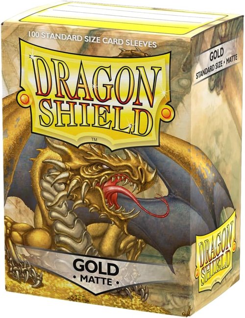 Dragon Shield | Matte Card Sleeves - 100 Count Standard Size | Smooth & Durable for TCGs | Gold