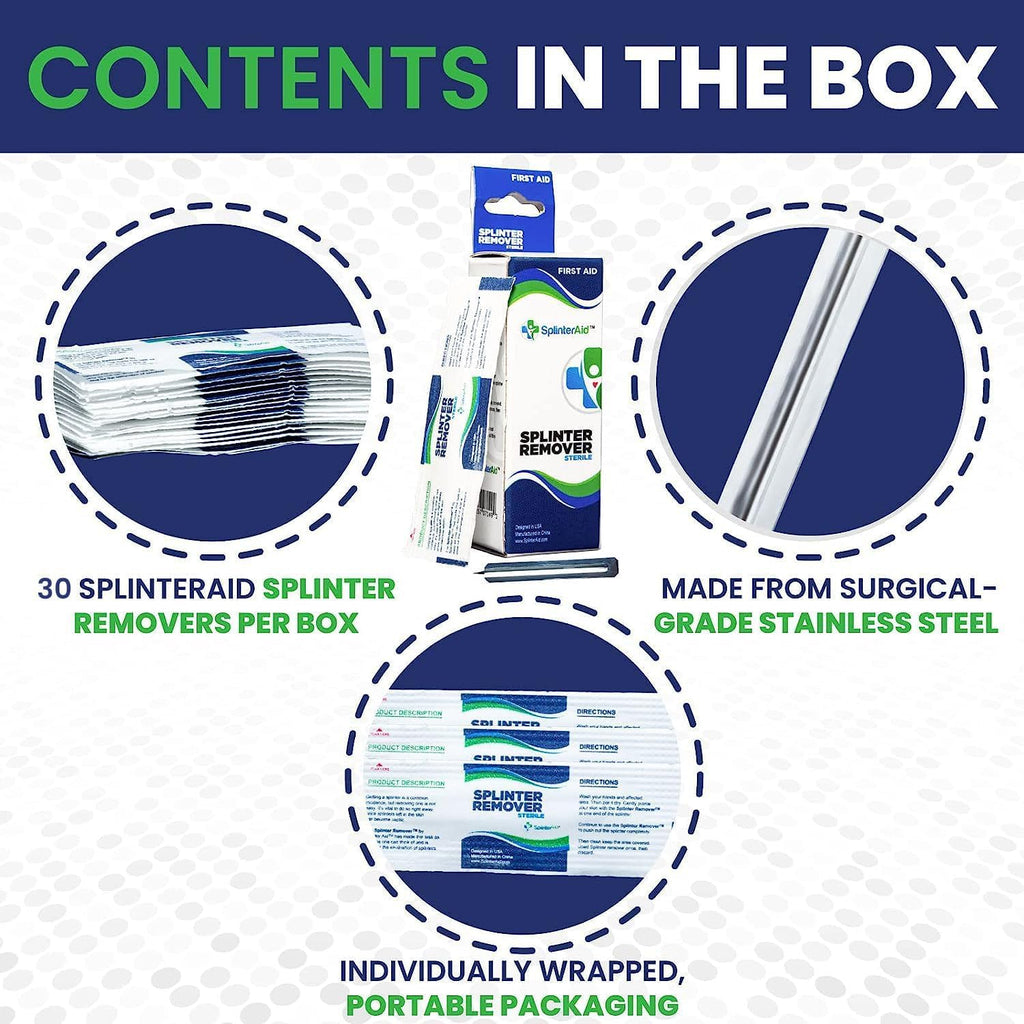 Painless Splinter Removal Kit (30-Pack) | Pull Out Splinters Fast & Easy | Compact First Aid for Home, Travel & Camping | Great for Hiking, Woodworking & Outdoors | No Tweezers Needed