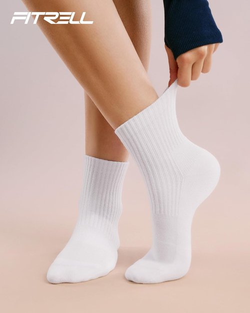 FITRELL Women's Ankle Athletic Socks - Cushioned & Thick for Running | 5-6 Pairs