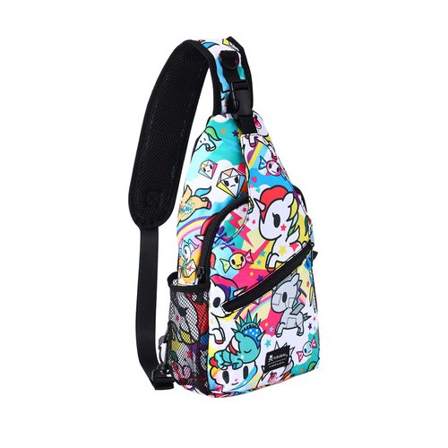 tokidoki Small Sling Bag for Women, Crossbody backpack Chest Bags Sling Daypack Fanny Pack Outdoors Hiking Traveling(Colorful)