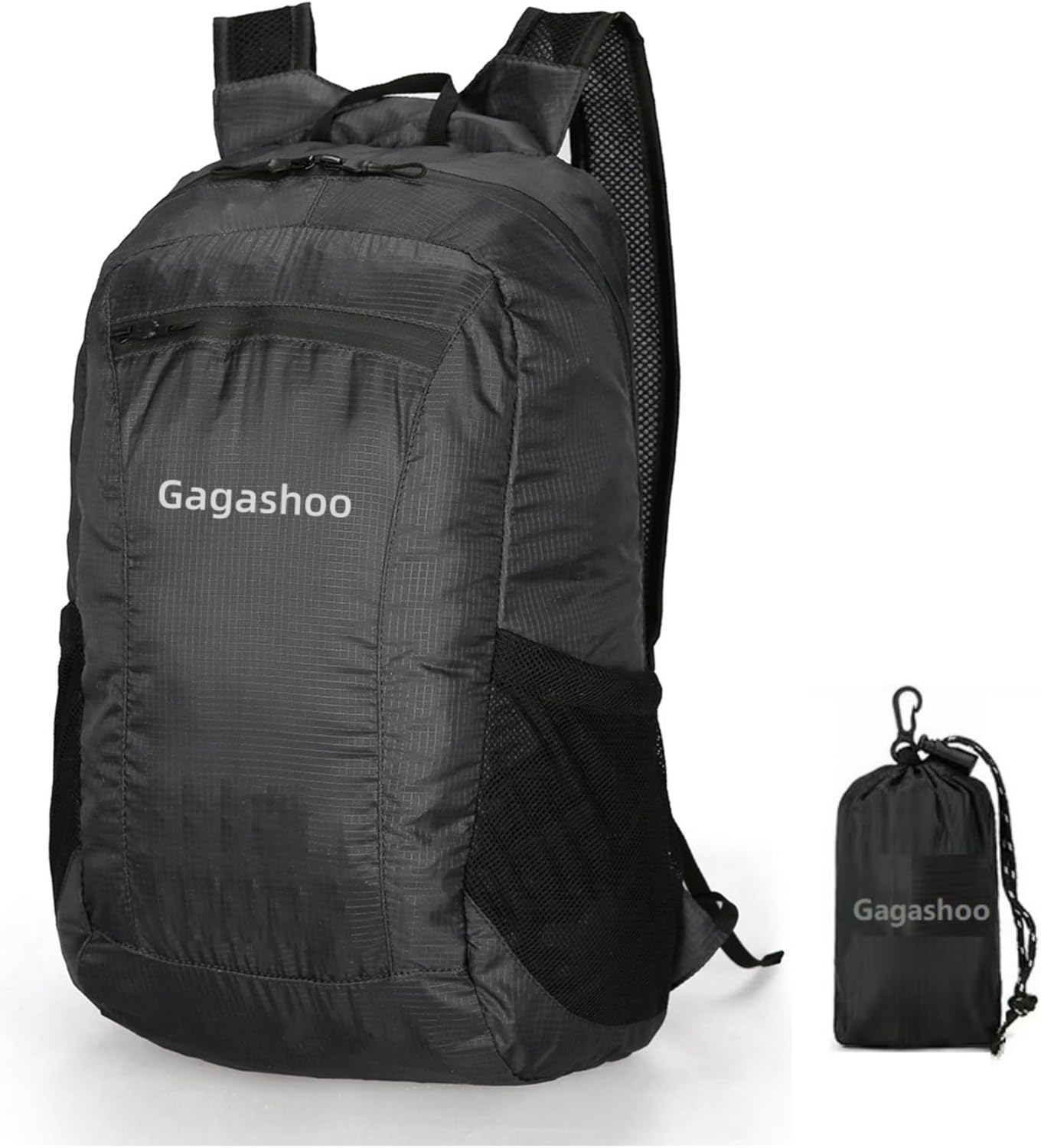 Skiennix Small Foldable Hiking Daypack - Lightweight Casual Backpack for Camping & Travel (Black)