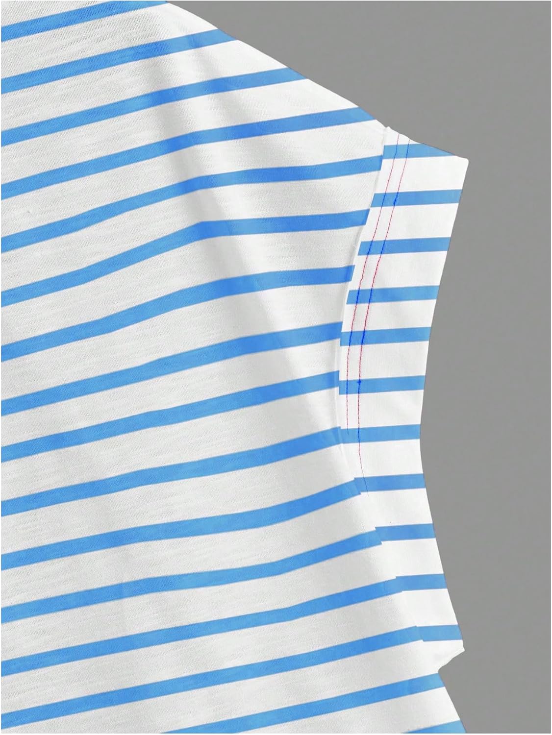 WDIRARA Women's Workout T-Shirt - Stripe Open Back Design | Short Sleeve Criss Cross Style