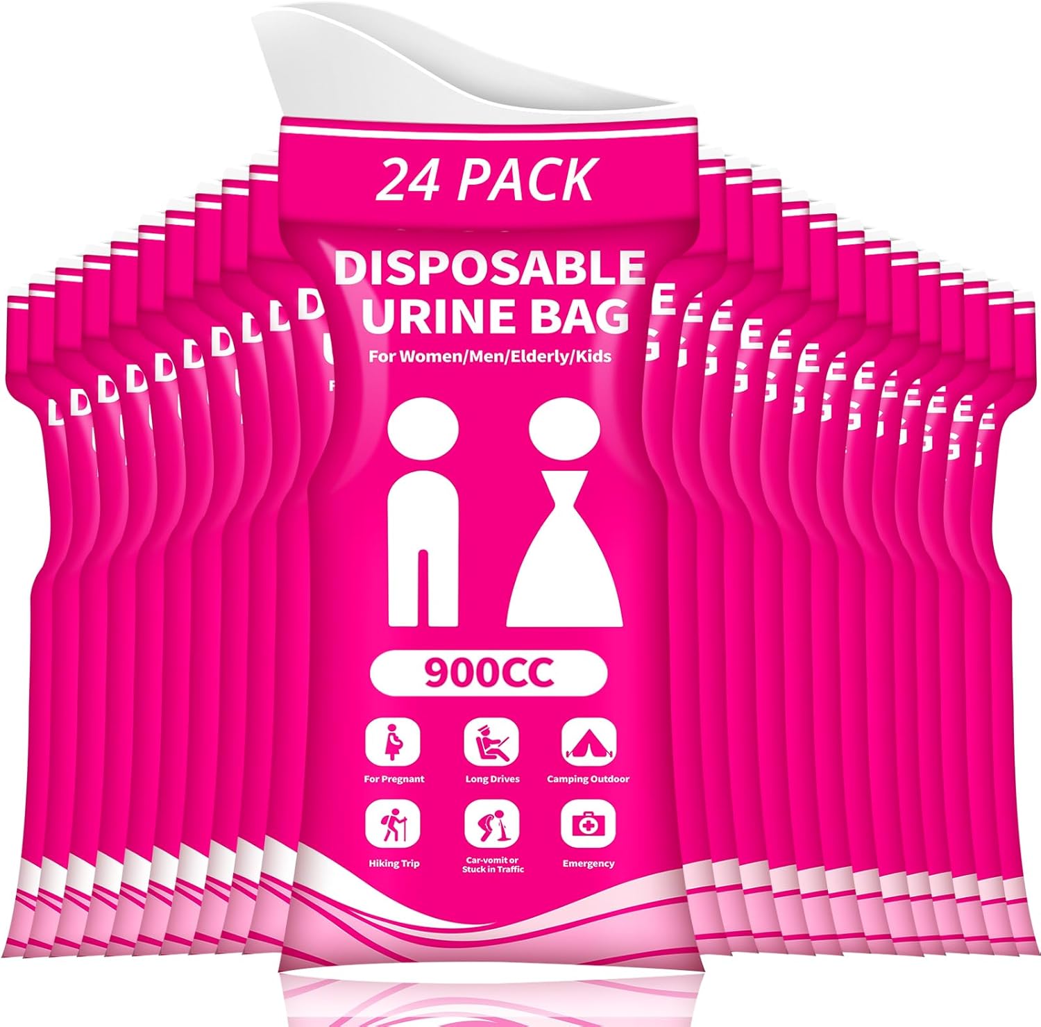 Skiennix Disposable Urine Bag - 900ML Portable Pee Bags for Travel | 12 PCS for Emergency Use