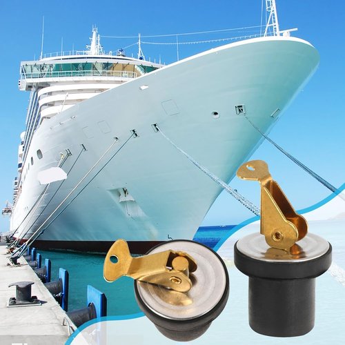 Brass Boat Plug by [Brand Name] - Durable 3/4 Inch Snap Handle Drain Plug for Marine Use