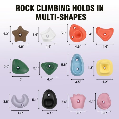 SEKKVY 36-Pack Kids Climbing Holds - Toddler Rock Climbing Toy Set with Hardware for Indoor/Outdoor Climbing Walls