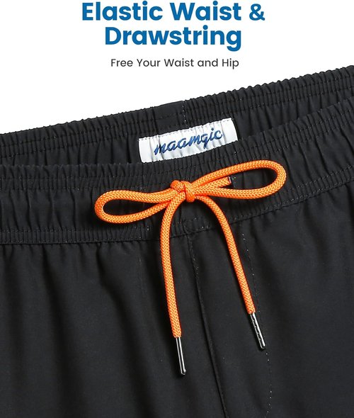 Maamgic Men's 2-in-1 Swim Trunks - 7-Inch Board Shorts for Comfort & Style
