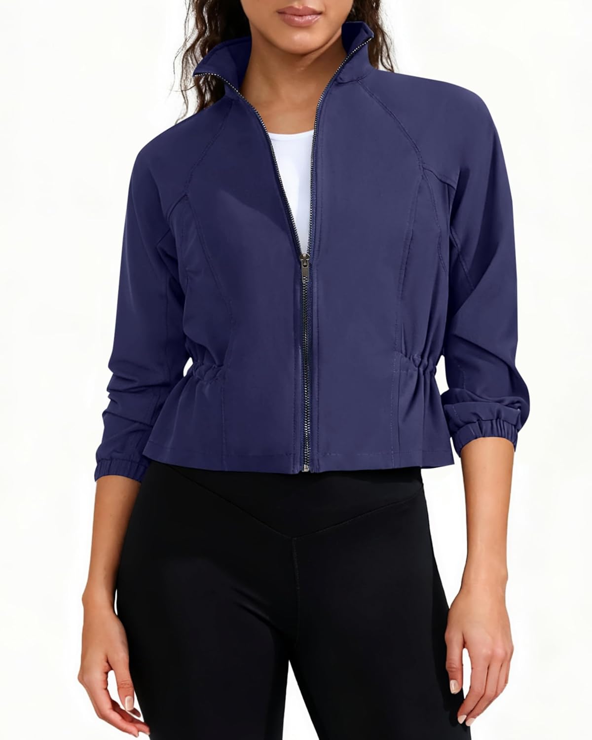 Skiennix Lightweight Workout Jacket for Women - Full Zip Yoga Athletic Wear with Pockets | Slim Fit