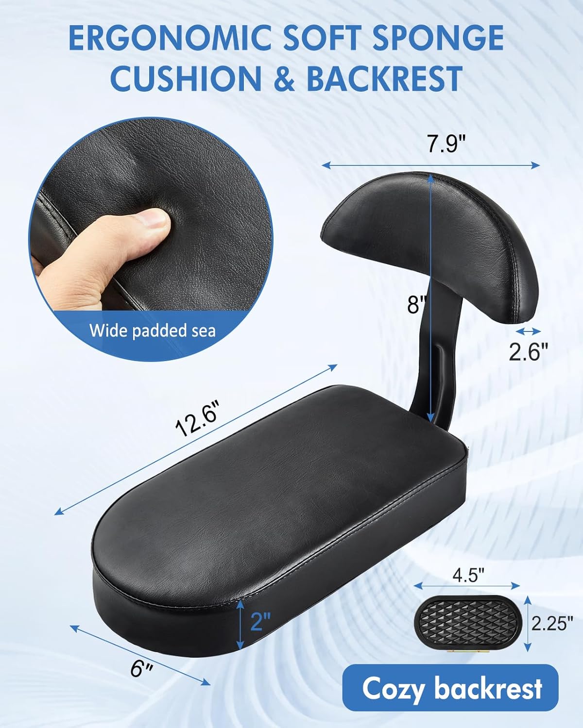 Zacro Kids Bike Seat - Comfortable Rear Seat with Backrest & Safety Armrests | For Children Over 5 Years Old