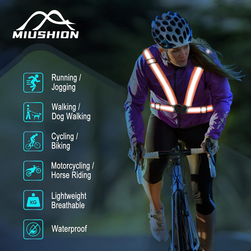 Skiennix Reflective Running Vest - High Visibility Safety Straps for Enhanced Protection | Lightweight Design