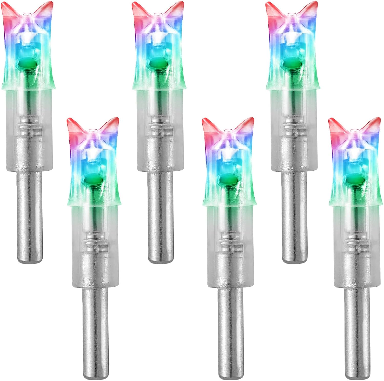 Skiennix 6PCS Lighted Nocks - .300/7.62mm Inside Diameter LED Arrow Nocks for Archery Hunting