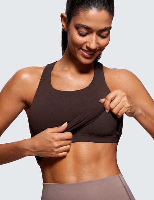 CRZ YOGA Butterluxe Workout Tank Tops for Women - Padded Spandex Athletic Shirts with Built-In Bra
