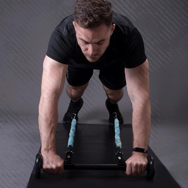 Abs Roller Wheel Accessories for GEKU FIT Resistance Bar with 2 Abs Rollers