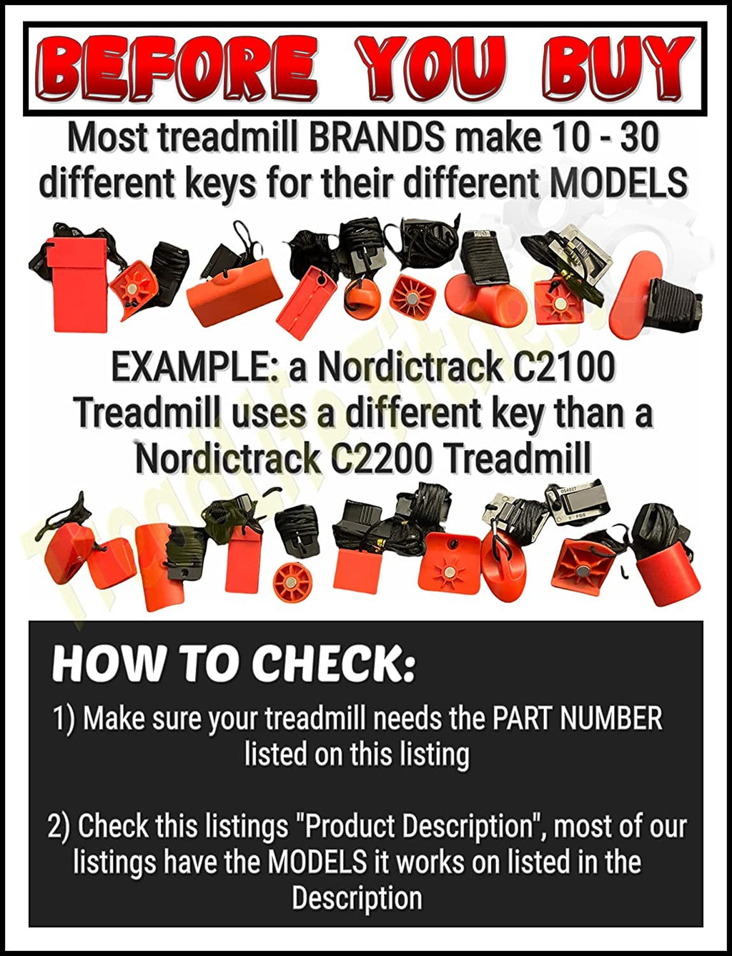 Treadmill Safety Key 082397 - Replacement for Horizon RCT 7.6 Treadmills