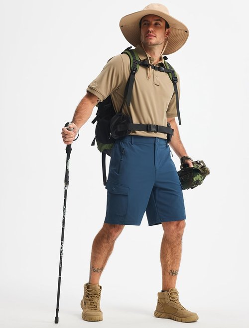 Libin Men's Hiking Cargo Shorts - Lightweight Quick-Dry Design with Zipper Pockets | 9" Casual Shorts for Outdoor Activities