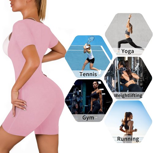 CEIUEO Sauna Suit for Women Sweat Jumpsuit Waist Trainer 3 IN 1 Full Body Shaper for Belly Fat Workout Sweat Suit